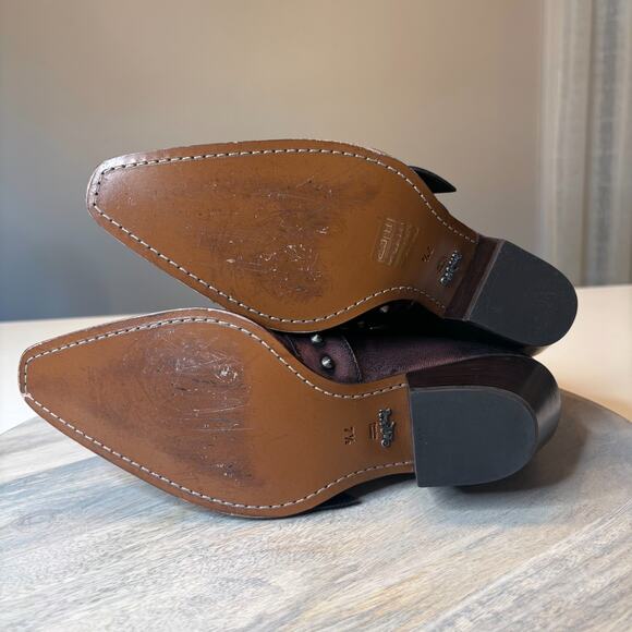 Coach Women's Cut Out Western Creeper Booties Boots Metallic Purple US Sz 7.5 B - Picture 11 of 15